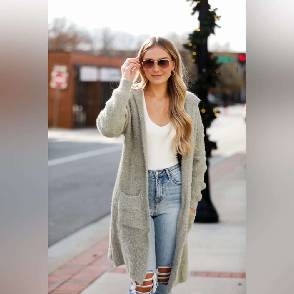 Knit Hooded Cardigan